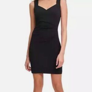 Guess Black Bodycon Mini Dress Sweetheart Neckline NWT 4